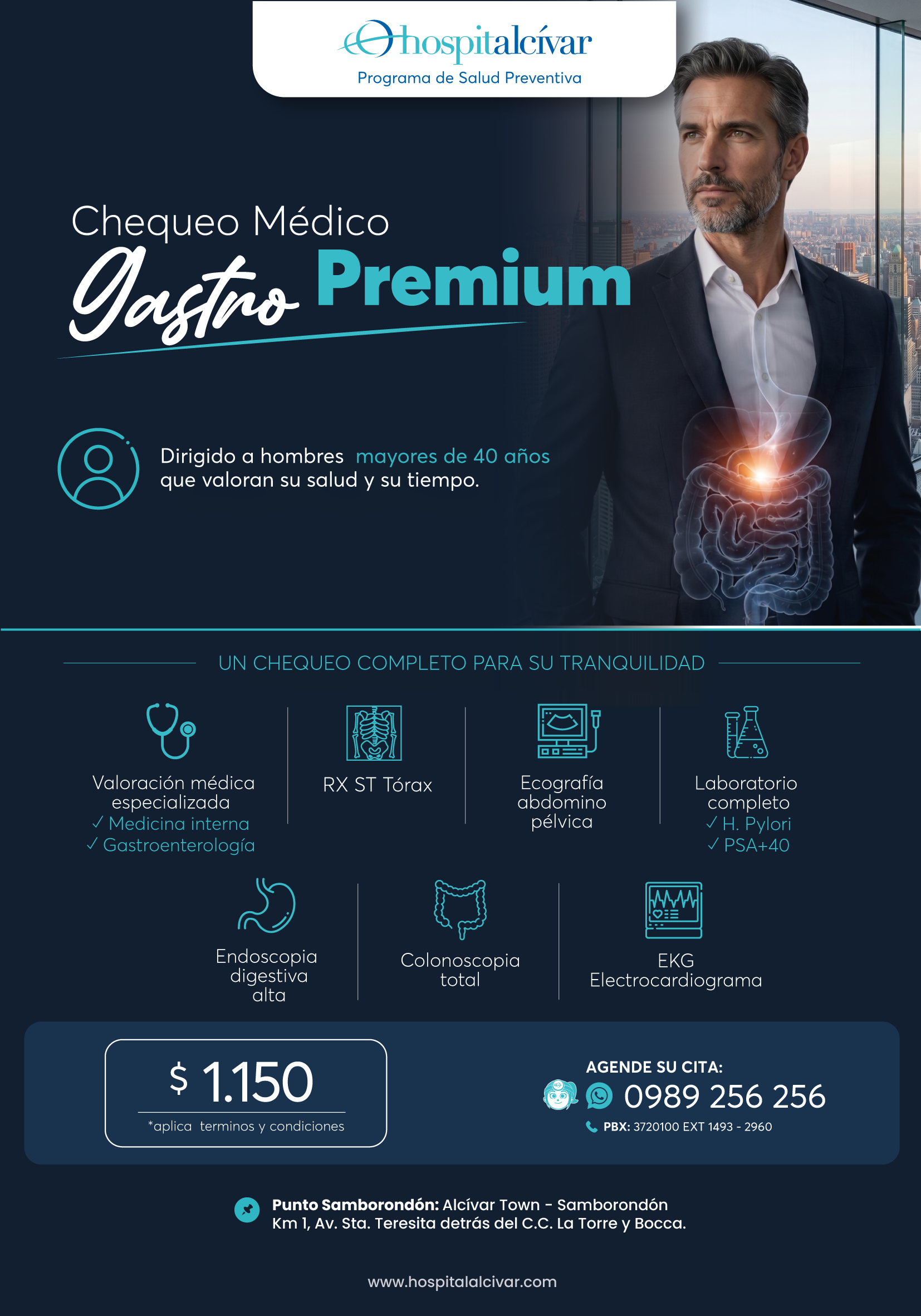 Chequeo Médico Gastro Premium HOMBRE MAYOR a 40