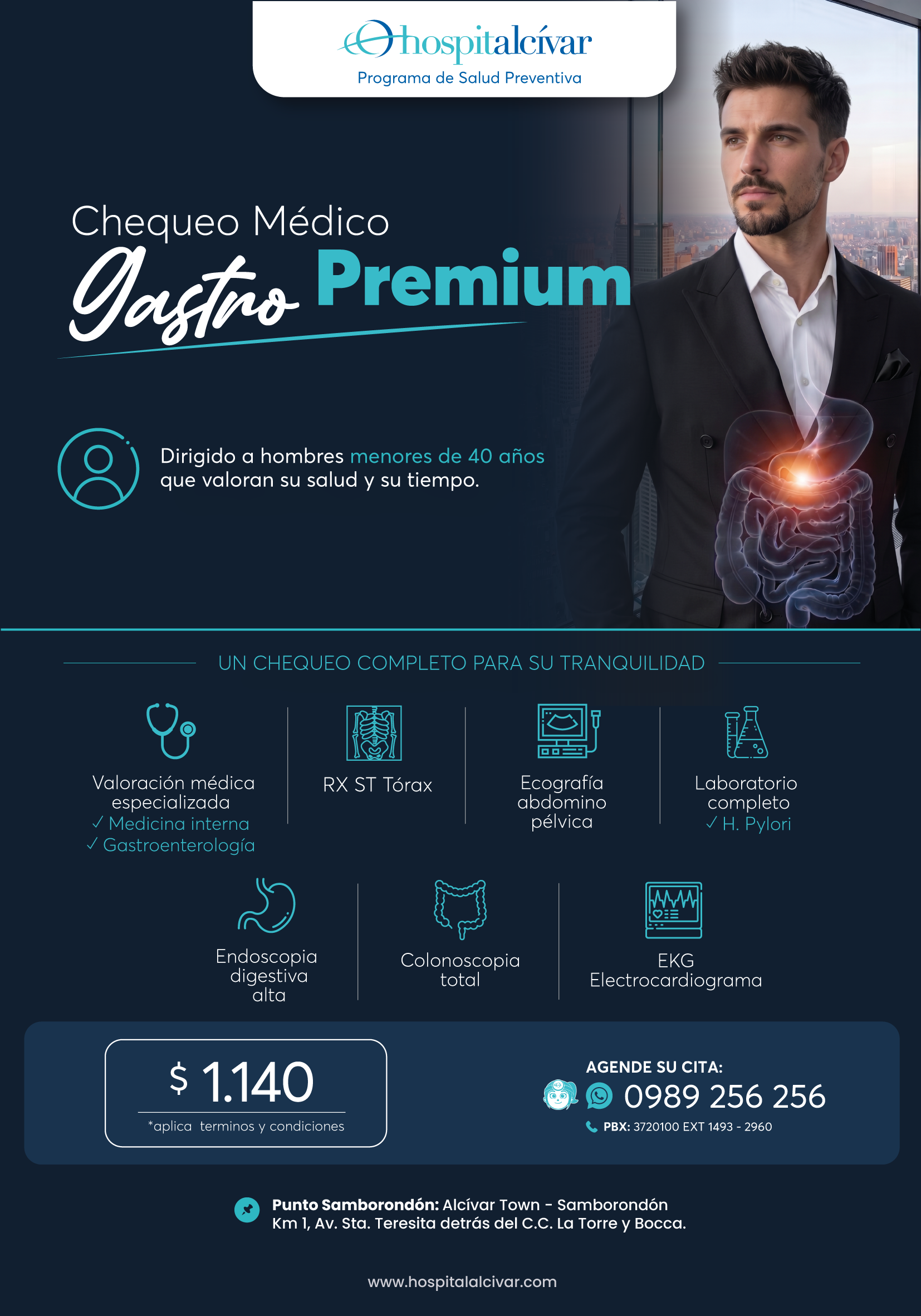Chequeo Médico Gastro Premium HOMBRE MENOR a 40